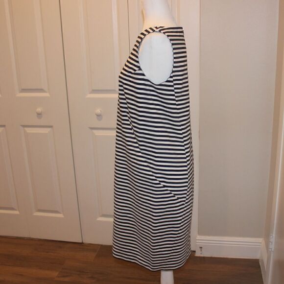 LAFAYETTE 148 Black and White Striped Midi Dress Women Size Small - Picture 4 of 13